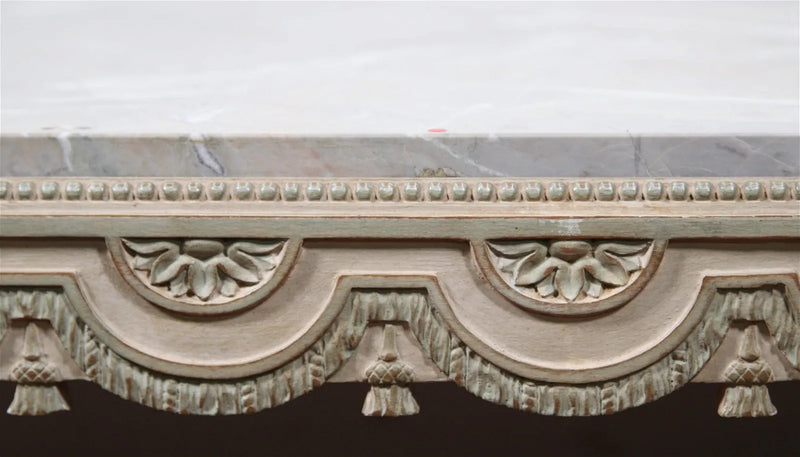 French Carved Marble Top Coffee Table