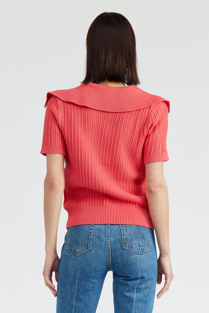 COLLARED KNIT TOP