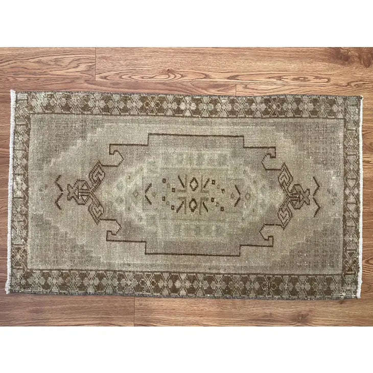Vintage Turkish Doormat Rug