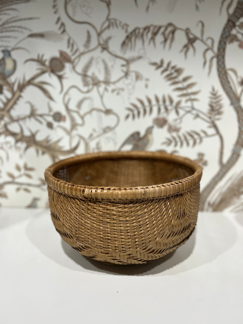 Round Bottom Smoked Bamboo Basket Chateau en Mae