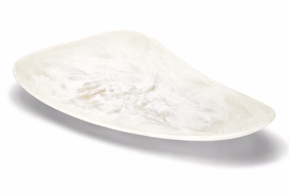 White Cloud Marbleized Platter