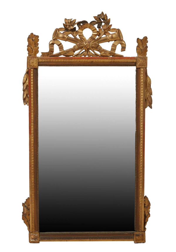 French Empire Carved Giltwood and Gesso Mirror, 19th c., H.- 54 in., W.- 30 in.