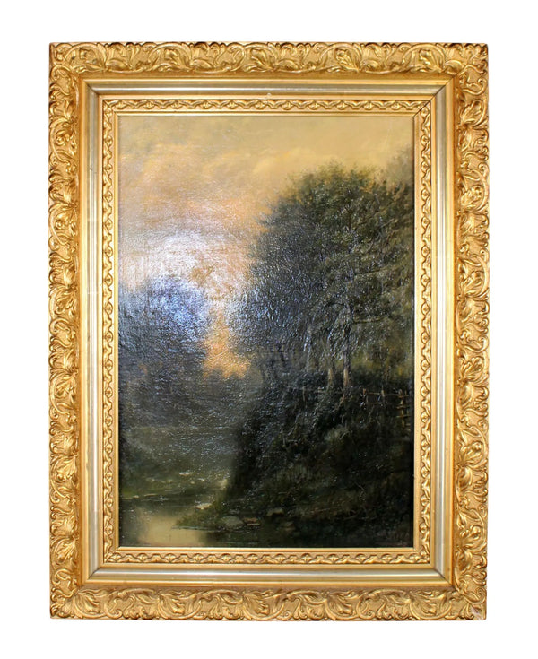 French Oil on Canvas Painting  (Landscape)