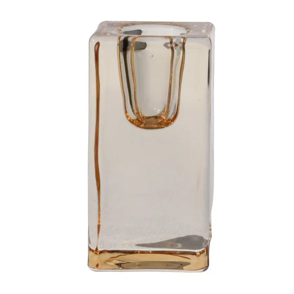 Quadra Glass Candle Holder | Clear