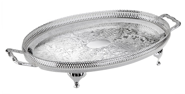 Oval Gallery Tray with Handle & Legs