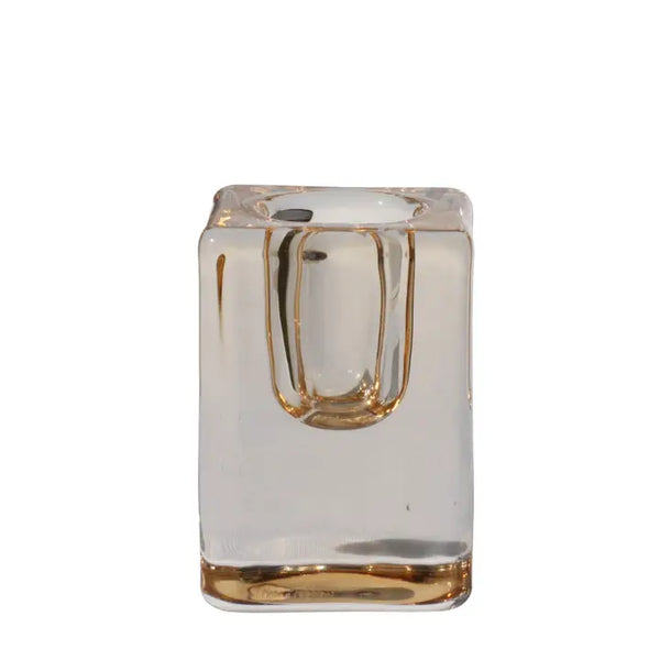 Quadra Glass Candle Holder | Clear