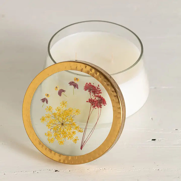 Spicy Apple Large Pressed Floral Candle