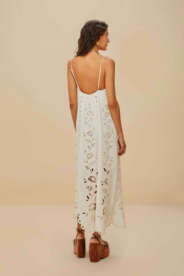 Off-White Richelieu Lenzing™ Ecovero™ Euroflax™ Maxi Dress