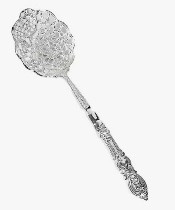 Silver Pierced Scalloped Serving Spoon