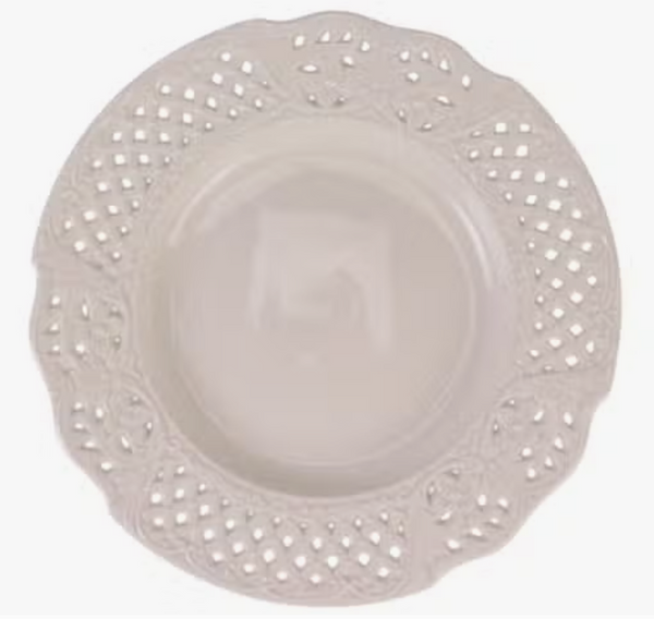 Pierced Embossed Dinner Plate - Ivory