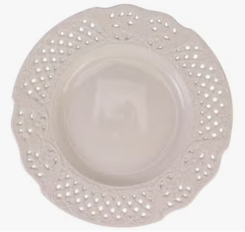 Pierced Embossed Dinner Plate - Ivory