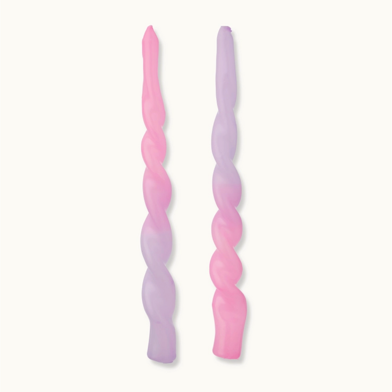 Dip Dye Candle Twisted Cotton Candy s/2
