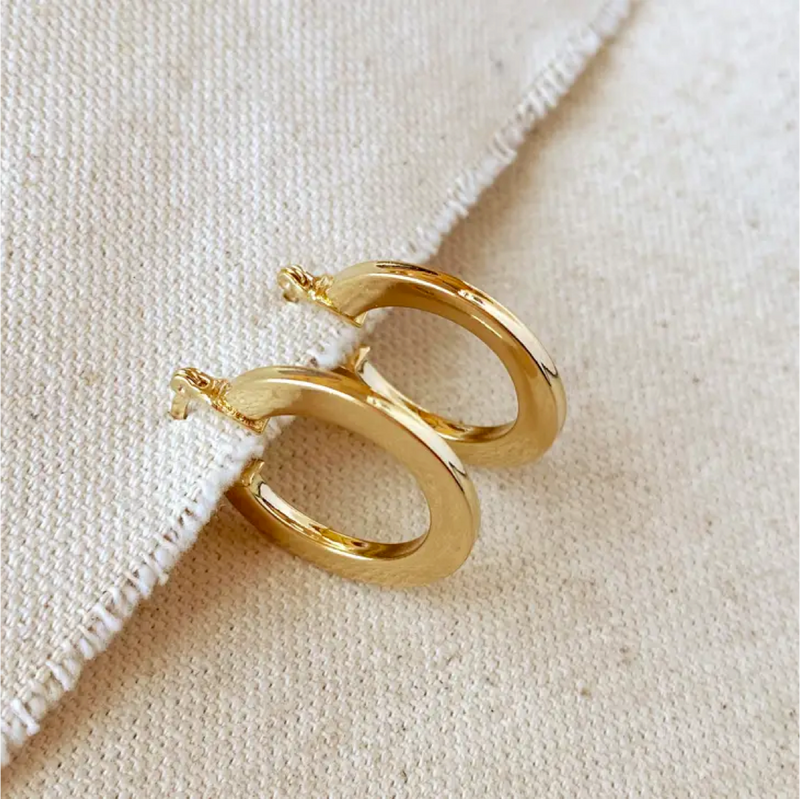 Gold Filled Flat Hoop Earrings