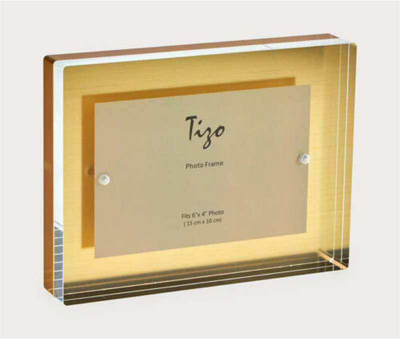 4x6 Lucite Block Frame - Gold