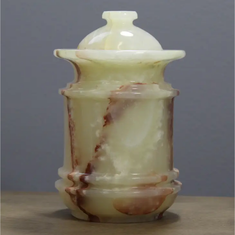 Natural Geo Multicolored Onyx 8" Jar with Lid