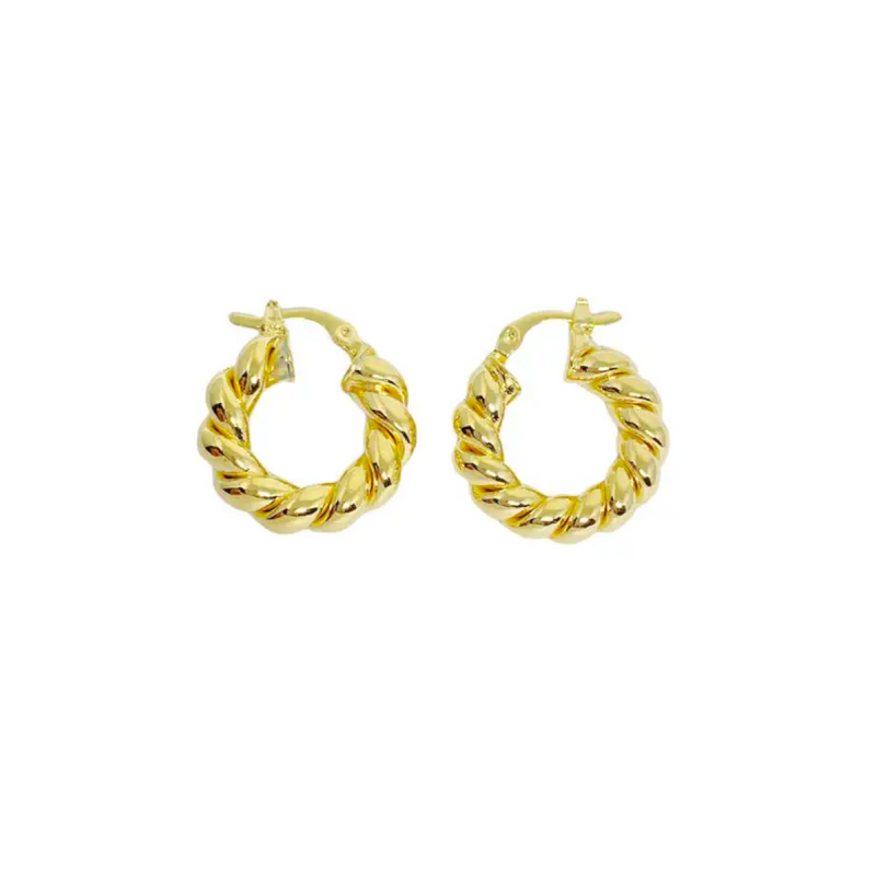Gold Filled Twisted Tube Hoop Earrings