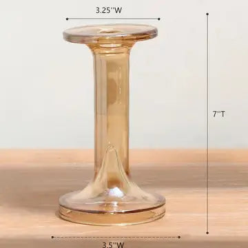 Glass Candlestick Holders, Taper/Pillar Dual Use Holders