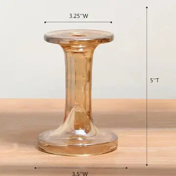 Glass Candlestick Holders, Taper/Pillar Dual Use Holders