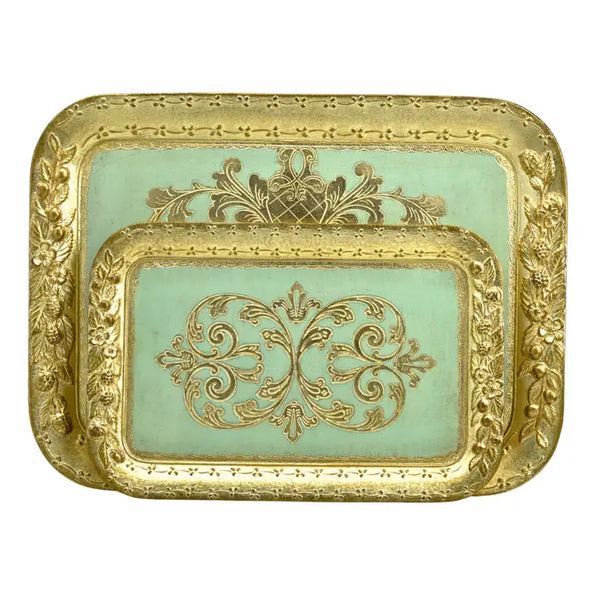 Florentine Wood Rectangle Berry Tray