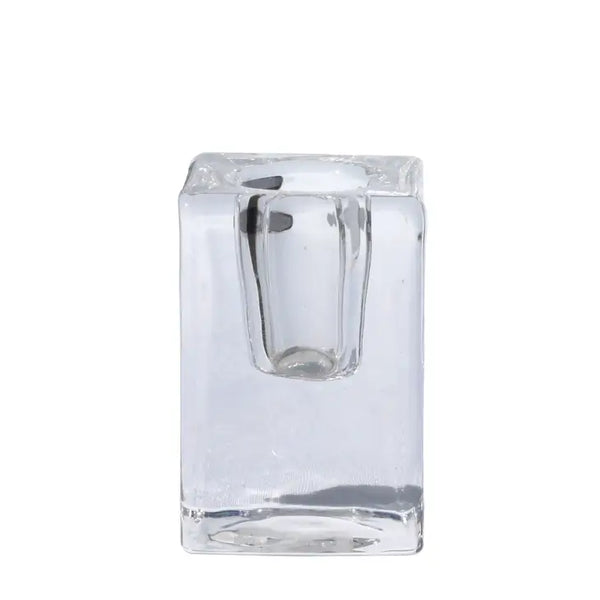Quadra Glass Candle Holder | Clear