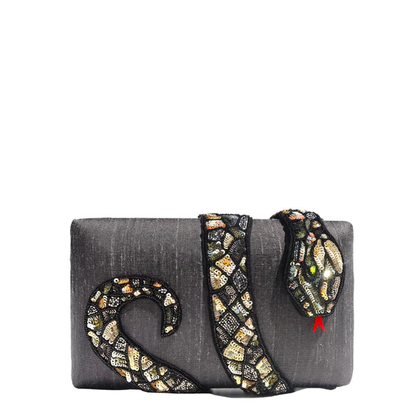 Grey Kaa Clutch