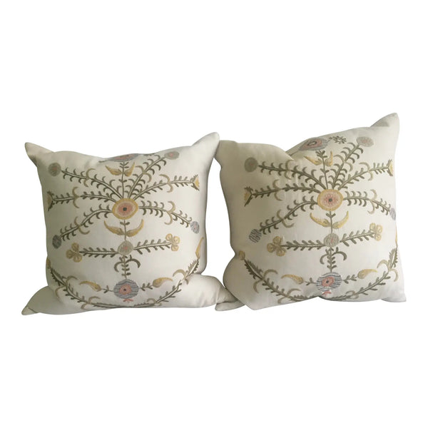 Hand Embroidered Chelsea Textiles Pillows