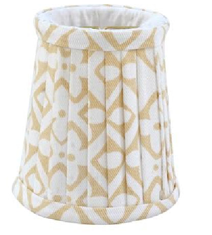 Small Pleated Sconce Shade - Tan/White Floral