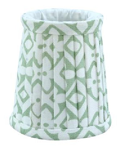 Small Pleated Sconce Shade - Green/White Floral
