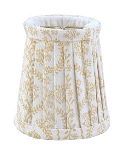 Small Pleated Sconce Shade - Tan/White Vine
