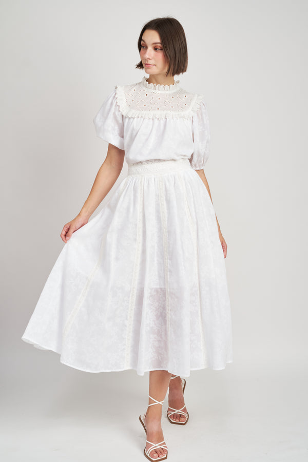 FLORAL JACQUARD COTTON TOP