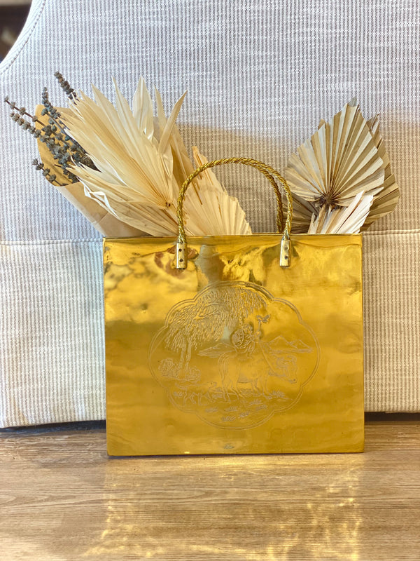Vintage Brass Shopping Bag