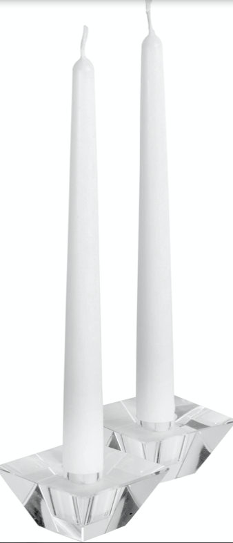 12" White Taper Candles