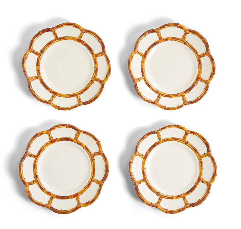 Bamboo Enamel Accent Plates - Set of 4
