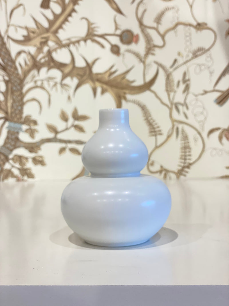 Semi-Matte Porcelain Mini Double Gourd Vase White