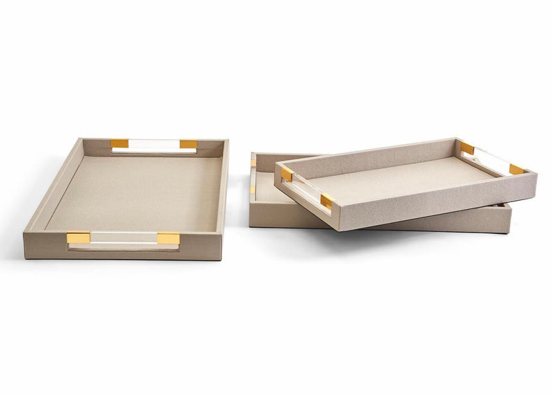 Taupe Rectangle Tray w/acrylic handles
