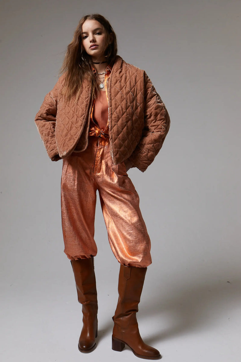 OAK VELVET JACKET - BLUSH