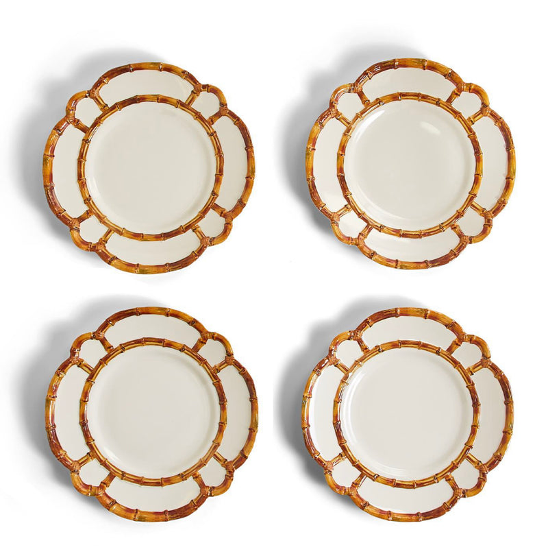 Bamboo Enamel Dinner Plates - Set of 4